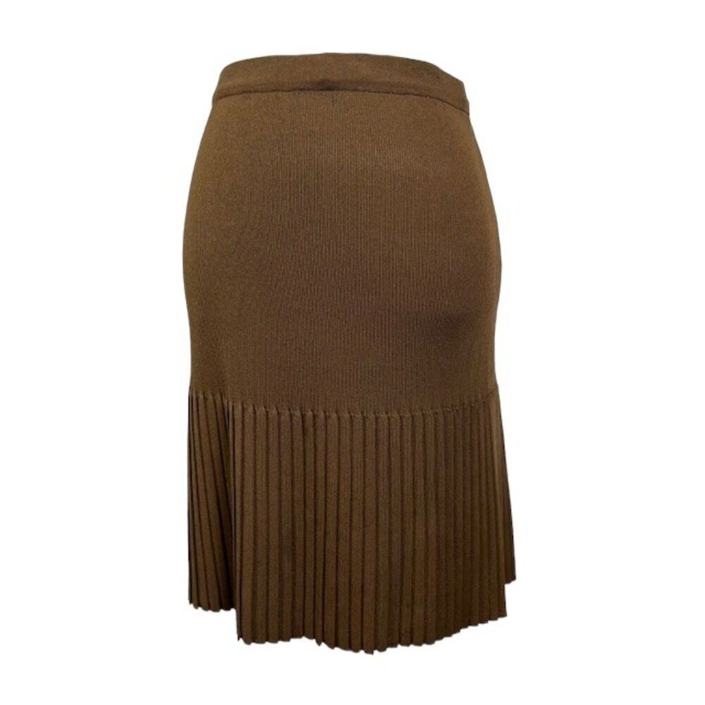 Exclusively Misook Vintage Golden Brown Pleated Skirt Pull On Size‎ Medium